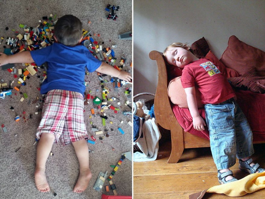 Dormire ovunque è possibile: bambini campioni del pisolino