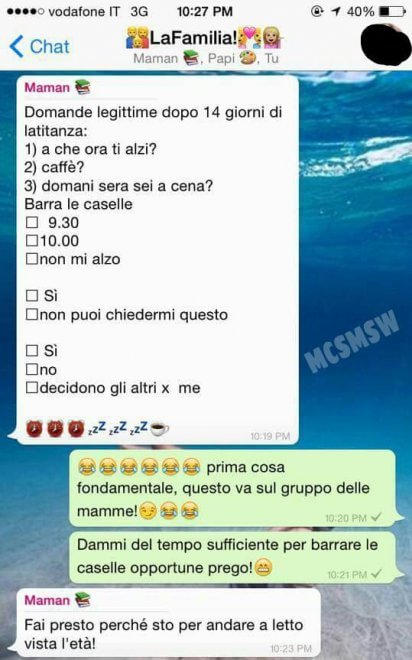 Che disastro i messaggi delle mamme su WhatsApp