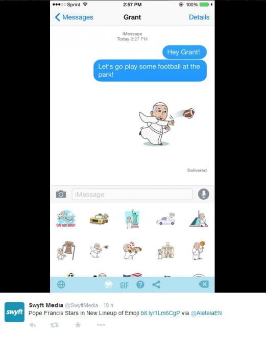 Popemoji, le emoticon dedicate a papa Francesco