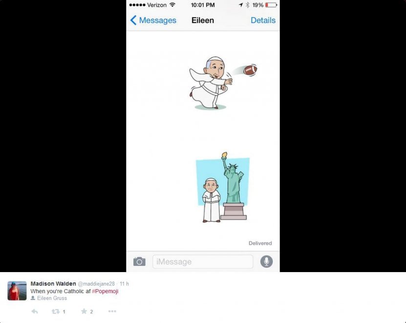 Popemoji, le emoticon dedicate a papa Francesco