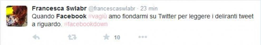 Facebook bloccato, l'ironia degli utenti su Twitter