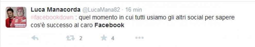 Facebook bloccato, l'ironia degli utenti su Twitter