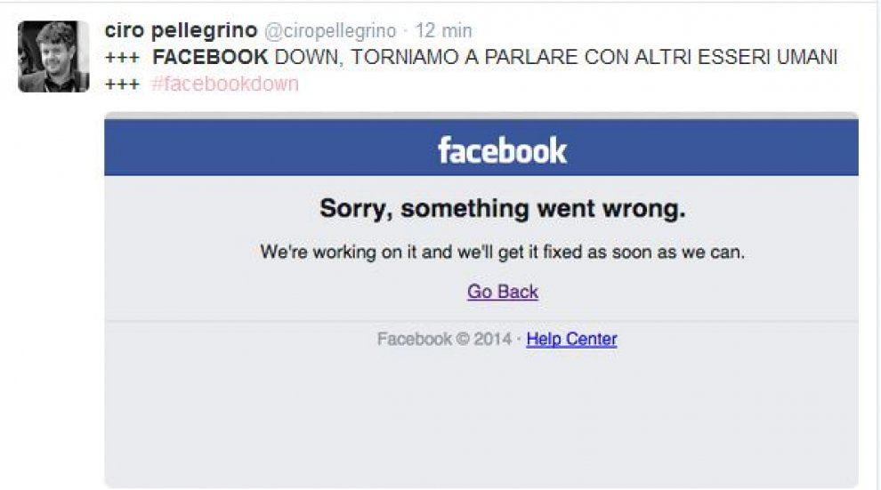 Facebook bloccato, l'ironia degli utenti su Twitter
