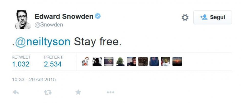 Edward Snowden approda su Twitter: migliaia di follower in poche ore