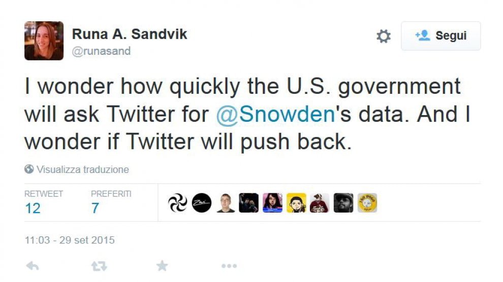 Edward Snowden approda su Twitter: migliaia di follower in poche ore