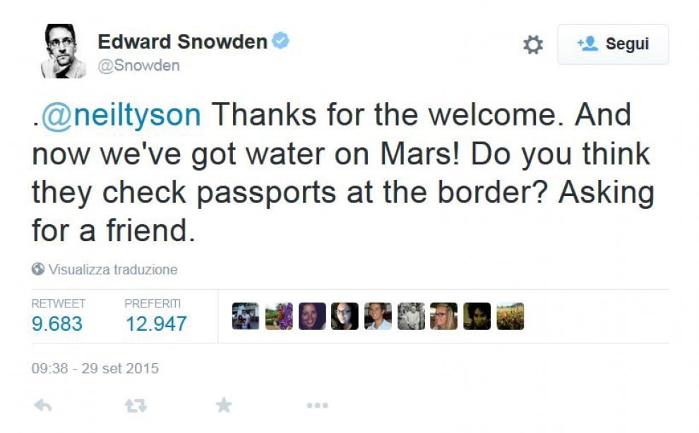 Edward Snowden approda su Twitter: migliaia di follower in poche ore