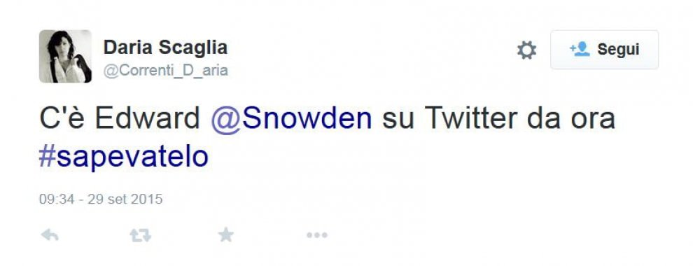 Edward Snowden approda su Twitter: migliaia di follower in poche ore