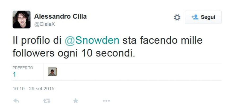Edward Snowden approda su Twitter: migliaia di follower in poche ore