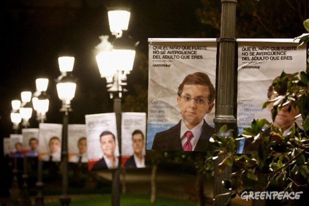 Spagna, nella campagna di Greenpeace i leader politici tornano bambini