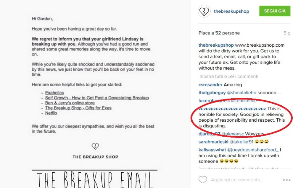 The Breakup Shop, il sito che lascia il tuo partner al posto tuo