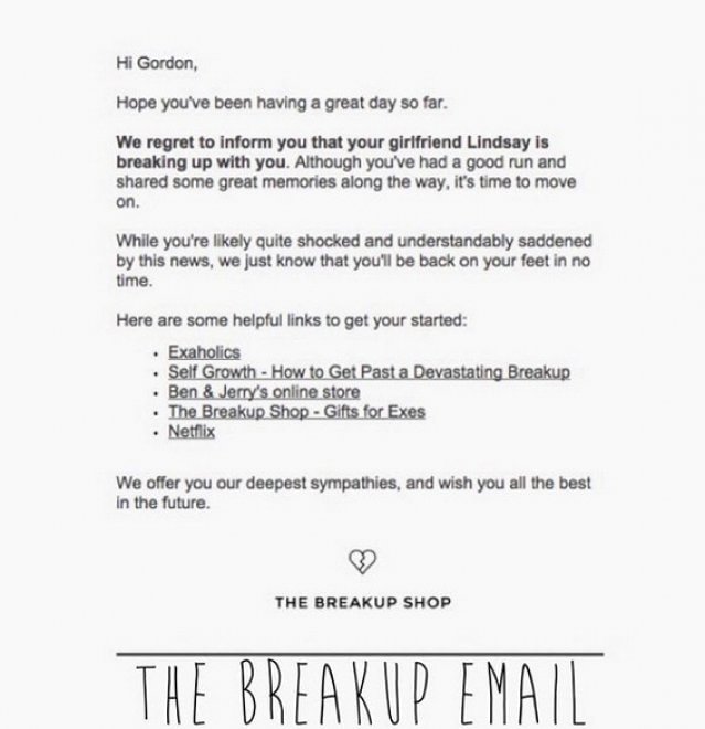 The Breakup Shop, il sito che lascia il tuo partner al posto tuo