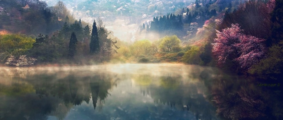 Colori caldi e riflessi sull'acqua: paesaggi surreali a Seul
