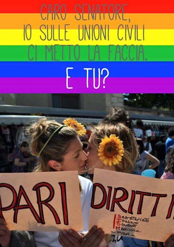Unioni civili, #iocimettolafaccia e Sgarbi fa la Gioconda
