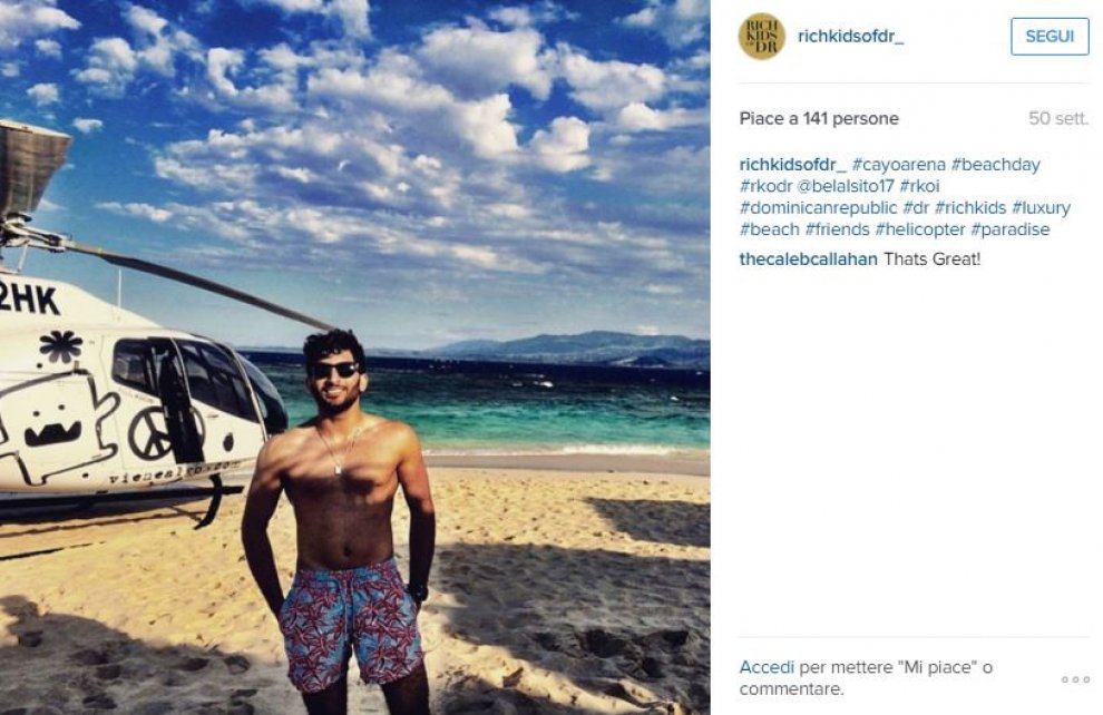 Ai Rich Kids dei Caraibi piace l'elicottero: perfino per andare in spiaggia
