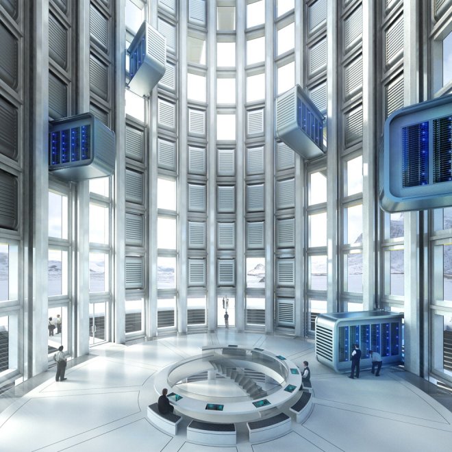 Un grattacielo di server, il data center del futuro