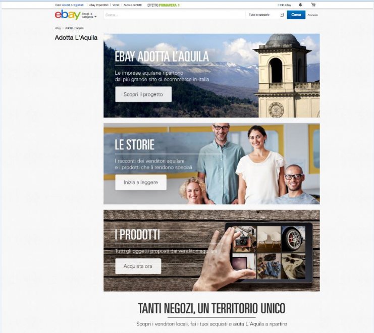 Terremoto, L'Aquila rinasce anche su eBay