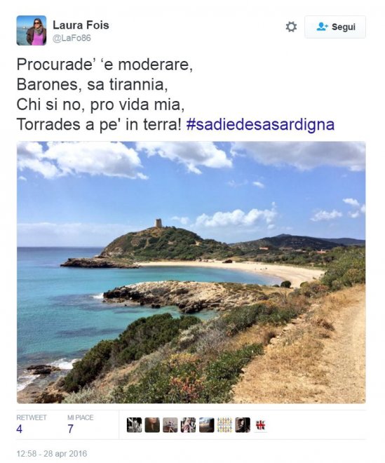 Spiagge, nuraghi e quattro mori: l'orgoglio sardo su Twitter per #SaDieDeSaSardigna 
