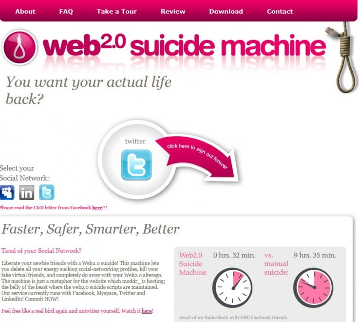 Come cancellarsi da social e web