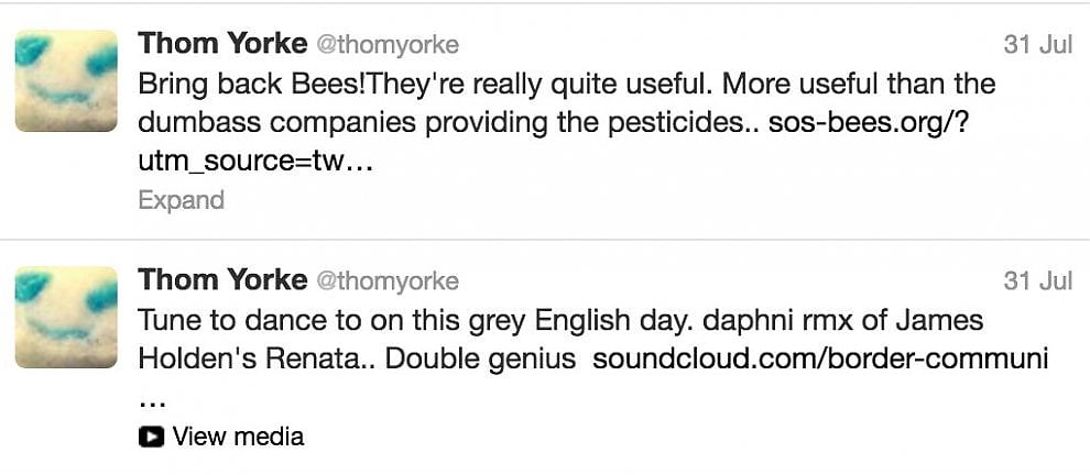 Macché scomparsi, quando Yorke twittava