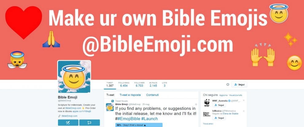 La Bibbia in emoji: su Twitter i post ''sacri'' con le faccine