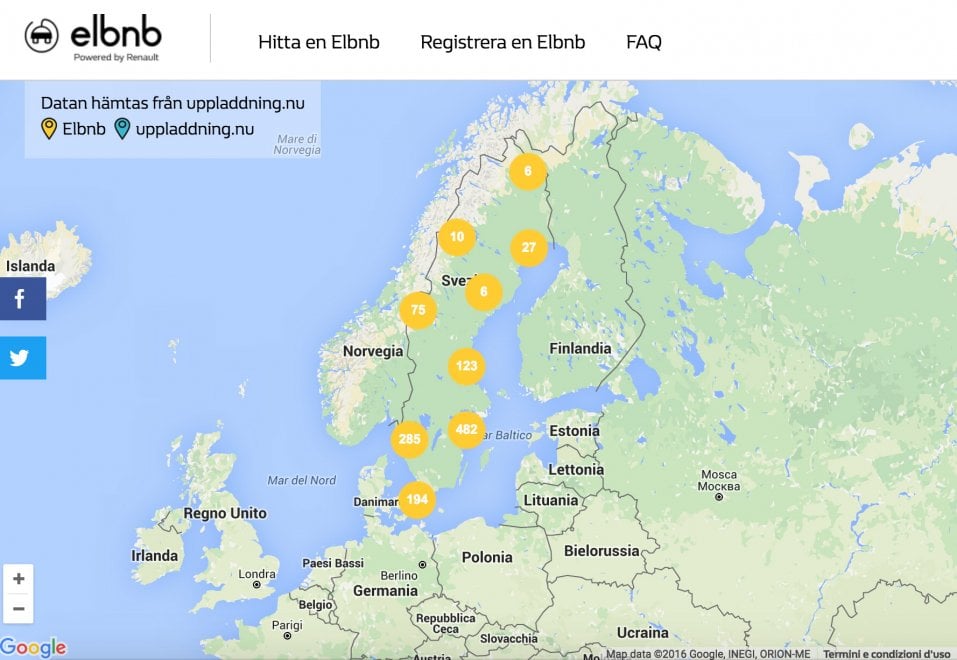 Svezia, un social in stile Airbnb per ricaricare le auto elettriche