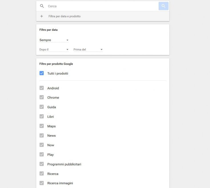 My Activity, ecco come conoscere e cancellare ciò che Google sa di te