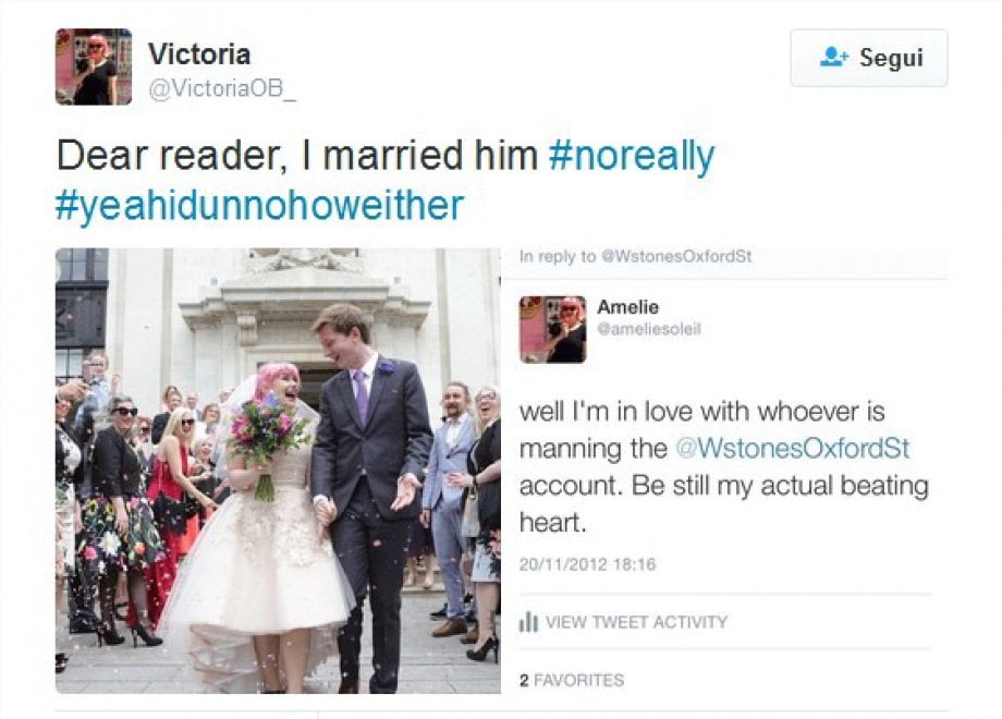 Twitter, si innamora di un account e sposa l'uomo dei suoi sogni 