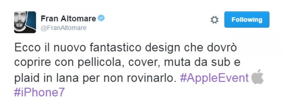 iPhone 7, "Se non stampa banconote non mi serve": l'ironia è social