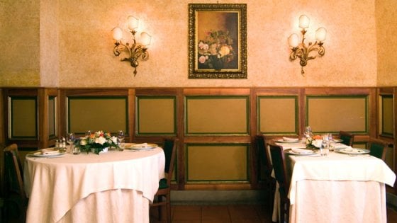 Una sala del ristorante Paris, a Trastevere
