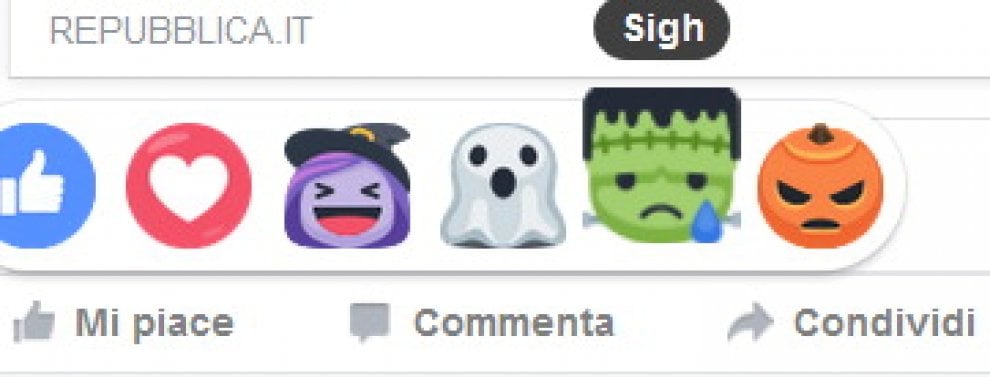Streghe e fantasmi: per Halloween le reazioni di Facebook diventano 'mostruose'
