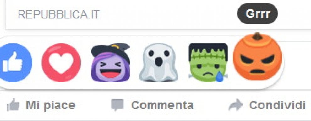 Streghe e fantasmi: per Halloween le reazioni di Facebook diventano 'mostruose'