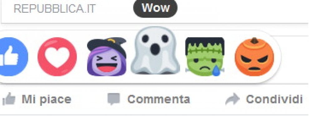 Streghe e fantasmi: per Halloween le reazioni di Facebook diventano 'mostruose'