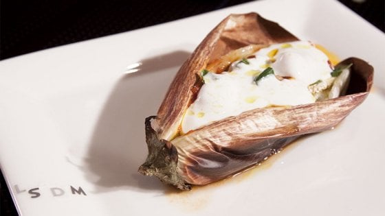 La melanzana ripiena dello chef Riccardo Camanini, presentata a LSDM 2015