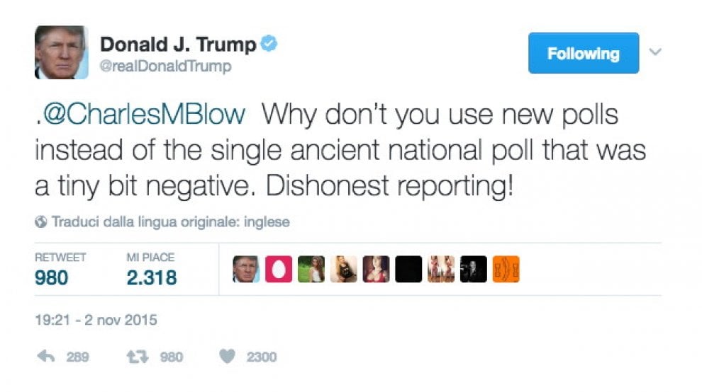 Donald Trump, 10 insulti su Twitter