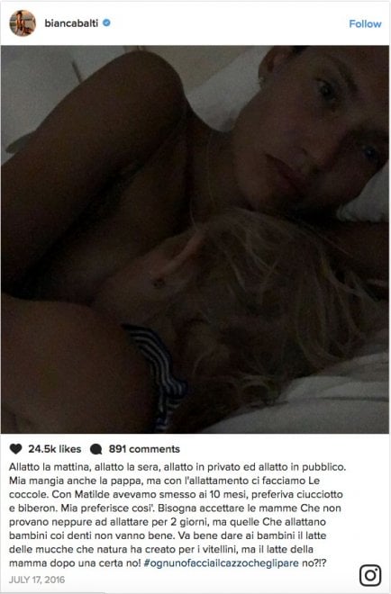 Da Tamara a Gisele, l'allattamento diventa social