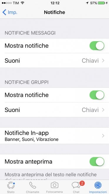 WhatsApp, come gestire le notifiche
