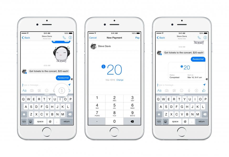 Messenger & co, scambiarsi denaro in chat