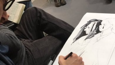 Dallo stand di Repubblica con FbLive si disegnano le storie in diretta   - Ospiti: Kuper e gli altri   di LUCA VALTORTA