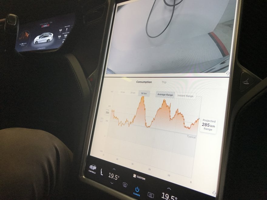 Gli schermi tattili della Tesla 