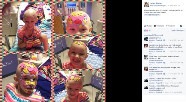 La piccola Sophie nelle foto della maestra. La battaglia contro il cancro diventa virale