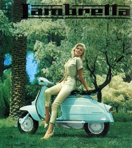 KUSTOM ART Quadretto Vintage Pubblicità D'Epoca Lambretta – Stampa Su Legno MDF 25x18 Cm, Fatto In Italia