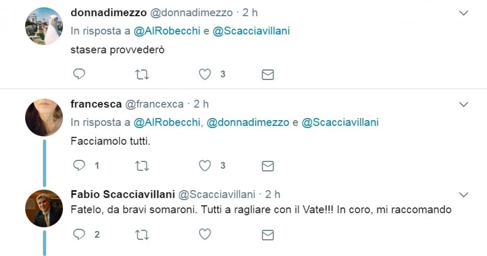 Scacciavillani, insulti e sessismo senza freni su Twitter