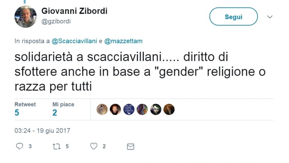 Scacciavillani, insulti e sessismo senza freni su Twitter