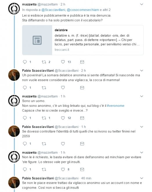 Scacciavillani, insulti e sessismo senza freni su Twitter