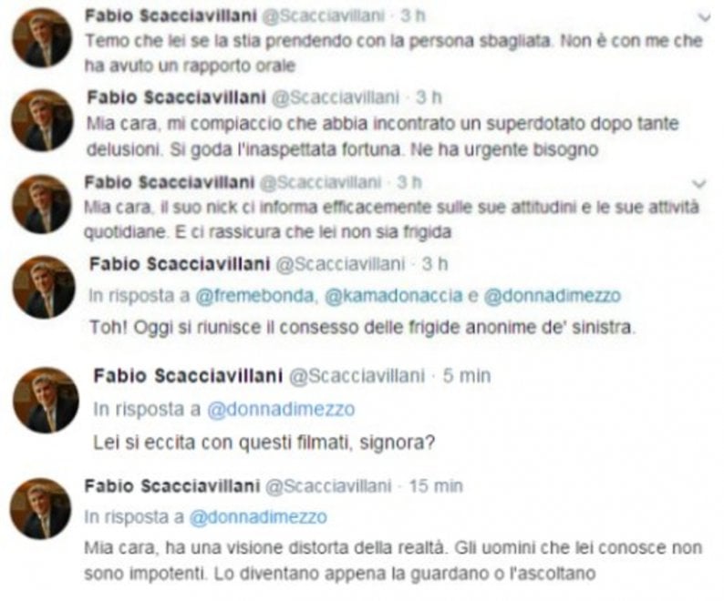 Scacciavillani, insulti e sessismo senza freni su Twitter