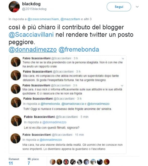 Scacciavillani, insulti e sessismo senza freni su Twitter