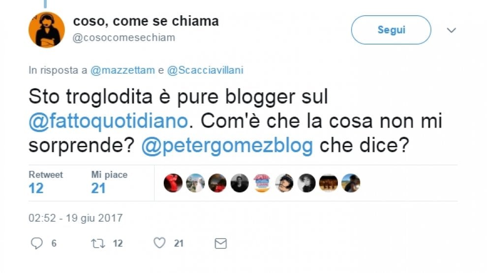 Scacciavillani, insulti e sessismo senza freni su Twitter