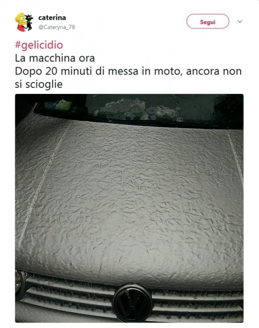 ''Gelicidio, ma cos'è?'', ironia su Twitter