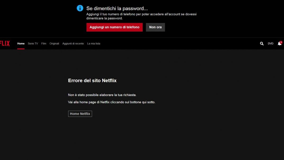 Si è Verificato Un Errore Di Netflix