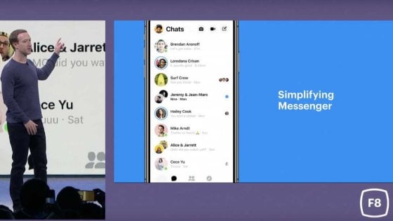 Mark Zuckerberg sul palco del F8 a San Jose, California (Usa)